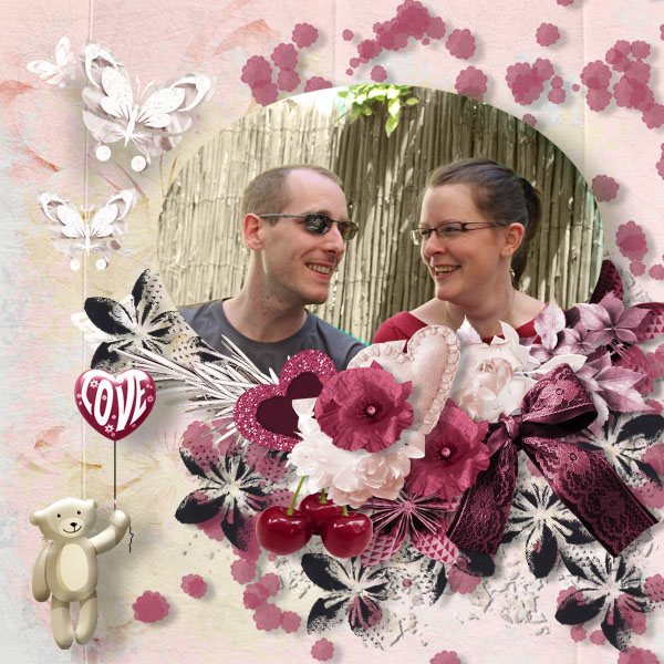 cherry love and roses kit simplette page lilibelule